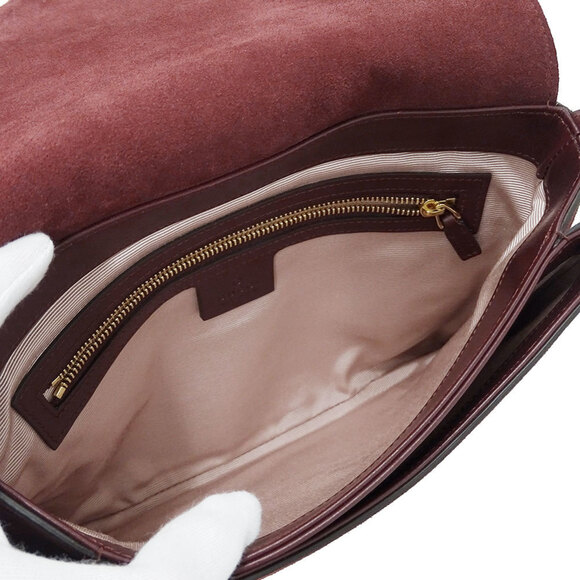 GUCCI Authentic Red GG Marmont Shoulder Bag - Picture 6 of 14